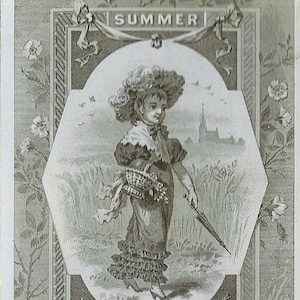 Edwardian Lady Été 1881 Clark's ONT Spool Cotton Victorian Trade Card Liste des choix de couleurs pour le printemps 1881