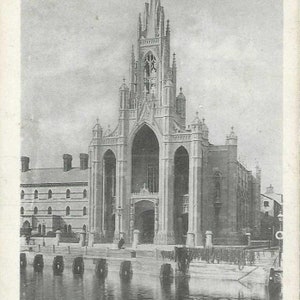 Église Holy Trinity, Liège, carte postale ancienne inutilisée fin des années 1900, série Saint-Valentin en noir et blanc