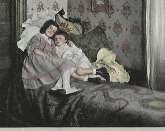 Antique Postcard: Theodor Eismann Children Illustration, Birthday Theme 1907