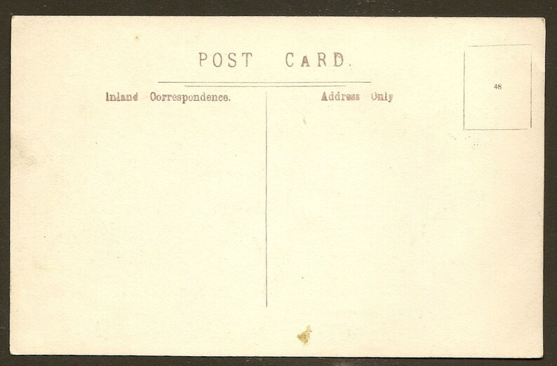 May include: Blank postcard with the text "POST CARD" printed at the top. The words "Inland Correspondence" and "Address Only" are printed below the title. A small blank space is in the upper right corner.