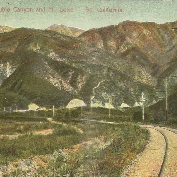 Approach to RUBIO CANYON and Mt Lowe Southern California Antique Postcard 1909