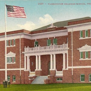 Carte postale ancienne inutilisée de Washington Grammar School PETALUMA en Californie