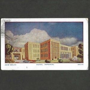 Carte postale vintage 1959 de l'hôtel Imperial India à NEW DELHI, hôtel An Oberoi