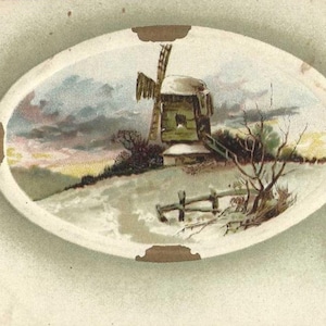 Moulin à vent d'hiver Carte postale ancienne Tous les vœux des années 1910 Éditions Birn Brothers