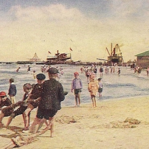 Journée des enfants à Bathing Beach Lincoln Park Chicago Baby Sanitarium Carte postale ancienne 1912 V O Hammon