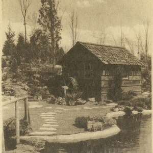 The Old Mill Horticulture Garden Chicago World's Fair Carte postale vintage non utilisée 1933 Un siècle de progrès