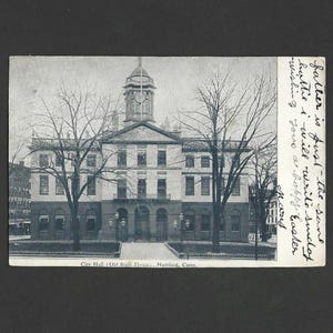 HARTFORD Connecticut City Hall Old State House Photo noir et blanc UDB Carte postale ancienne du début des années 1900