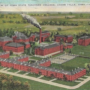 Iowa State Teachers College CEDAR FALLS Iowa Carte postale ancienne de 1928 - Vue à vol d'oiseau