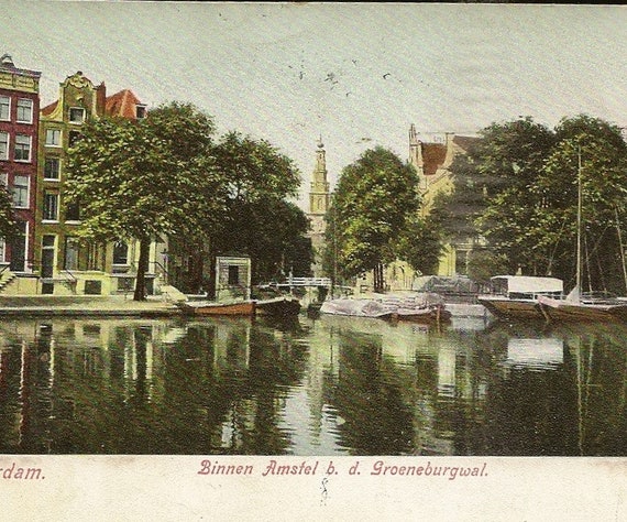 Op en neer gaan geweer paus AMSTERDAM Antique Postcard 1906 Binnen Amstel B.d. - Etsy