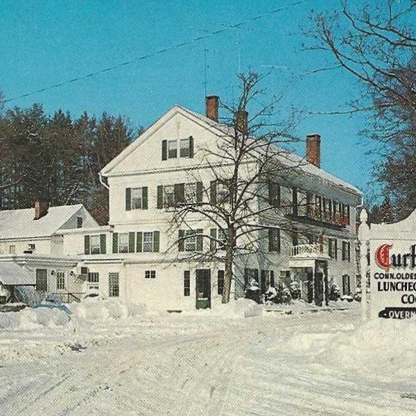 Curtis House Inn WOODBURY Conn  - Vintage Postcard - 1970 Chrome Image of Inn in Winter