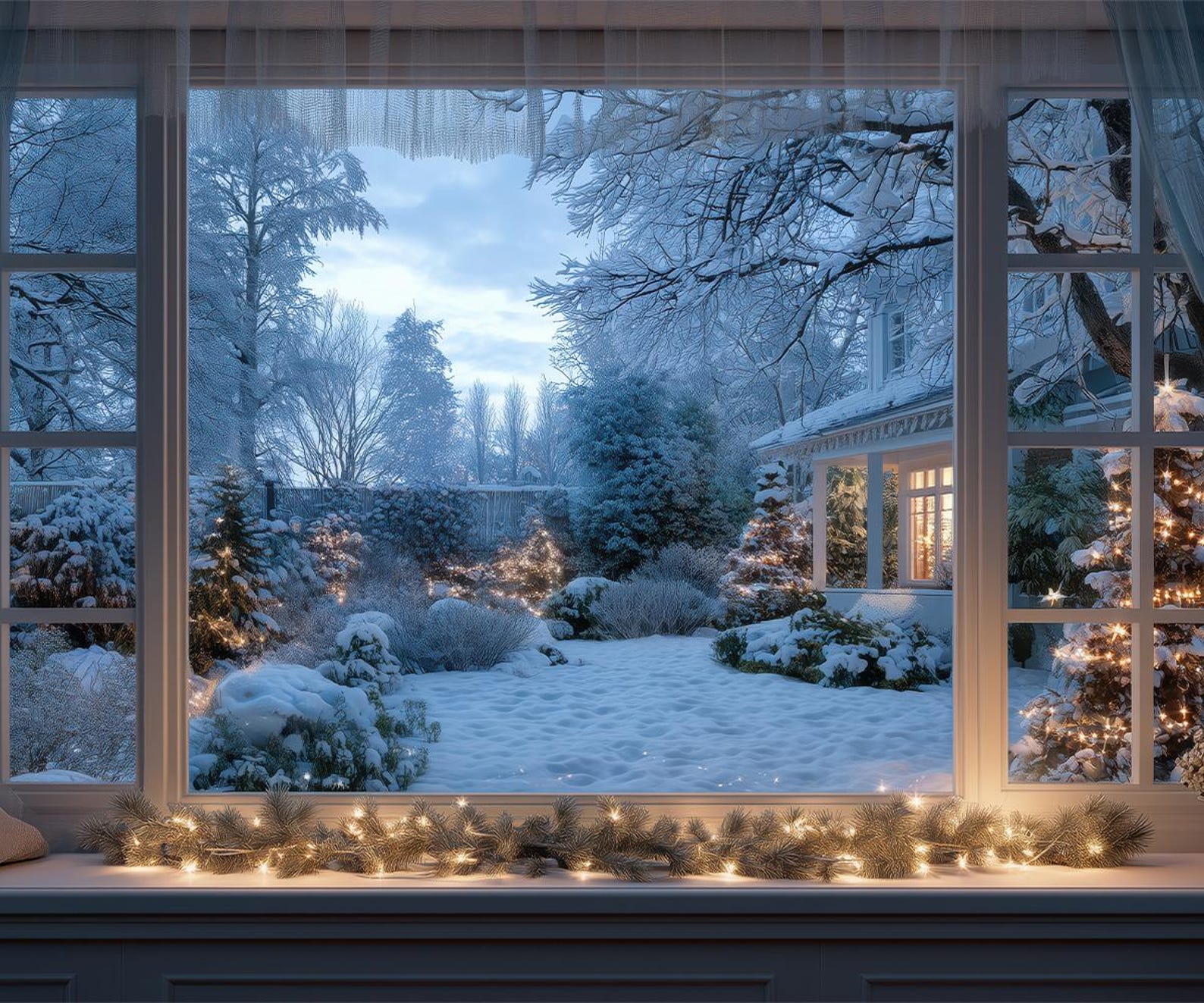 Cozy Winter Window Zoom Background | Christmas Virtual Background ...
