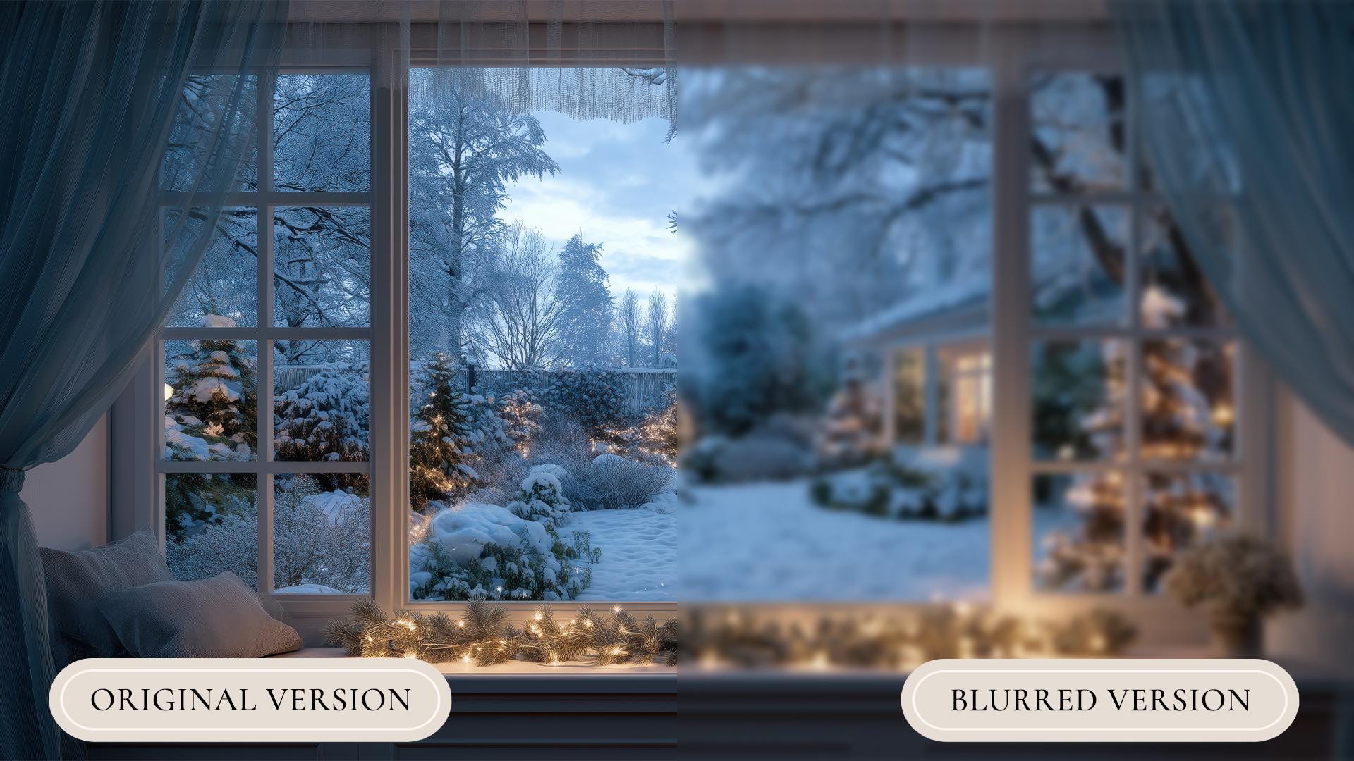 Cozy Winter Window Zoom Background | Christmas Virtual Background ...