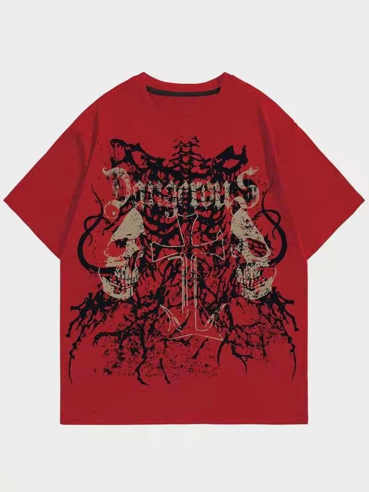 Vintage Y2K Affliction Style Skull T-Shirt: Grunge Punk Menswear