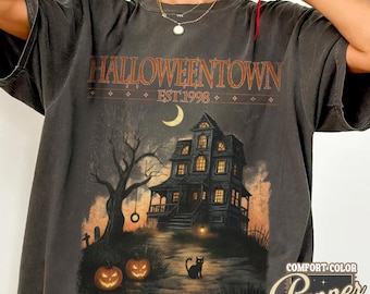 Retro Halloweentown Comfort Colors Shirt: Spooky Fall Tee