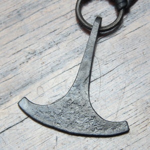 Large Forged Iron Ukonvasara Pendant, Finnish Pagan Ukko Amulet