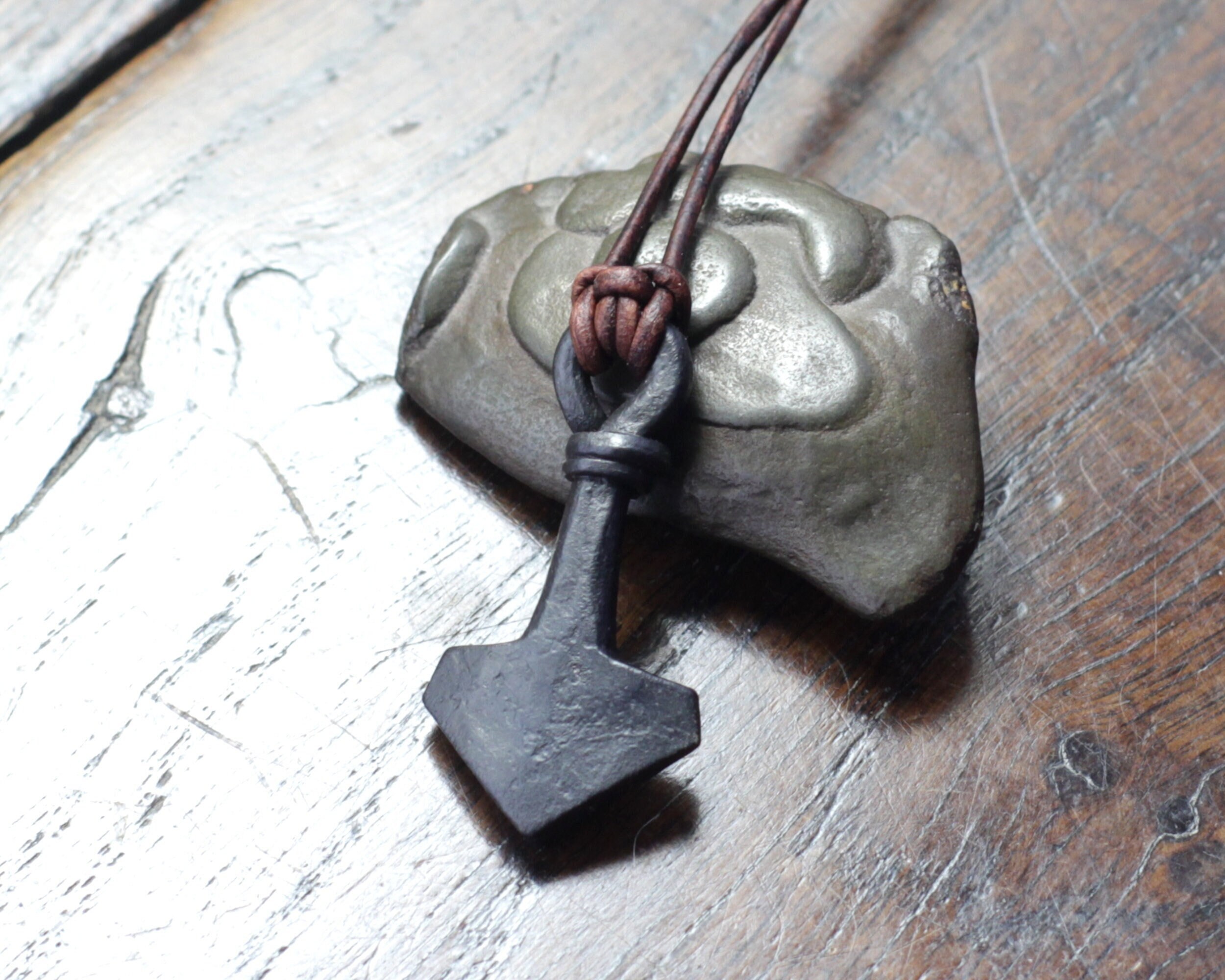 Pure Iron Mjolnir Pendant Thor's Hammer 