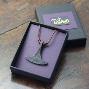 Small Ukonvasara Pendant. Finnish Ukko's Hammer. Ukonkirves. Handforged pure iron. image 4