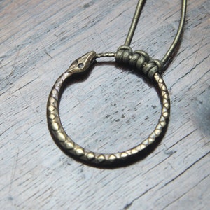 Forged Pure Iron Ouroboros Pendant Necklace