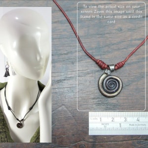 Small Forged Iron Spiral Pendant Necklace. 6th wedding anniversary gift. Adjustable necklace in a gift box. Hand forged out of pure iron. image 6