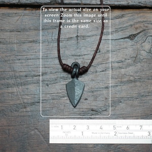 Viking Arrow Head Pendant Necklace. Hand forged pure iron arrow head formed into a pendant. image 4