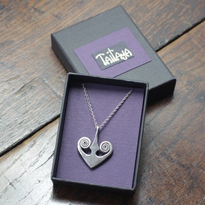 Forged Silver Heart Necklace, customisable with a hand engraving. Individually hand forged out of solid Sterling Silver, 925. image 6
