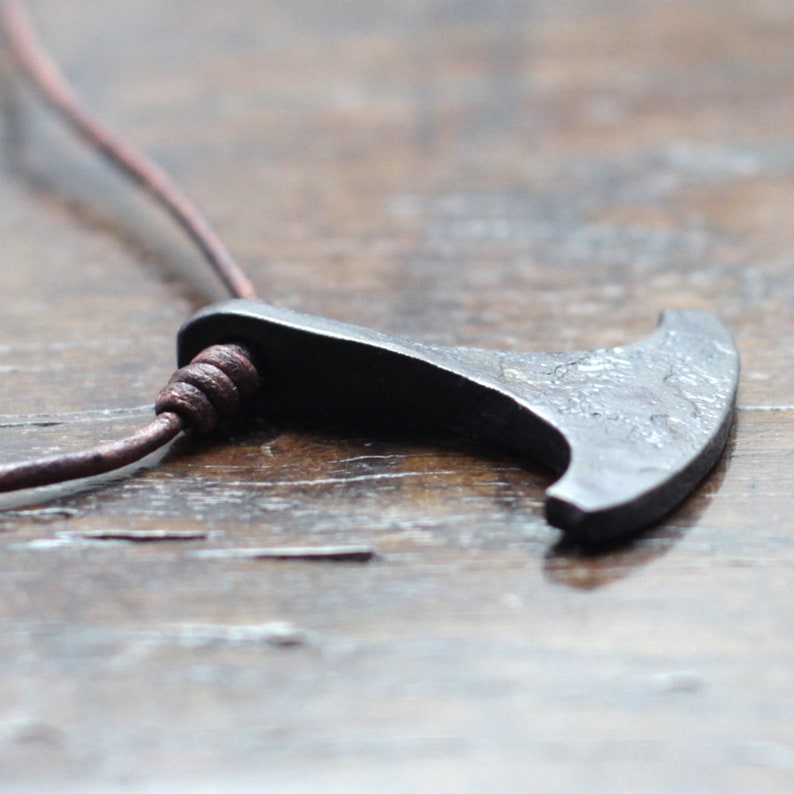 Small Ukonvasara Pendant. Finnish Ukko's Hammer. Ukonkirves. Handforged pure iron. image 2