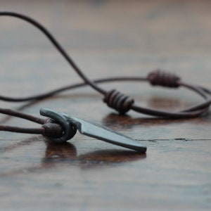 Viking Arrow Head Pendant Necklace. Hand forged pure iron arrow head formed into a pendant. image 2