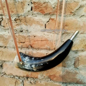 Functional Viking War Horn/Blowing Horn with Brass fittings/Horn Bugle/Genuine Ox Horn