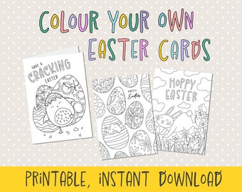 Colour Your Own Easter Cards - Printable