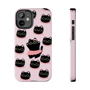 Cat phone case, black cat phone case, aesthetic phone case for iPhone, phone accessories Unique Phone Case Design