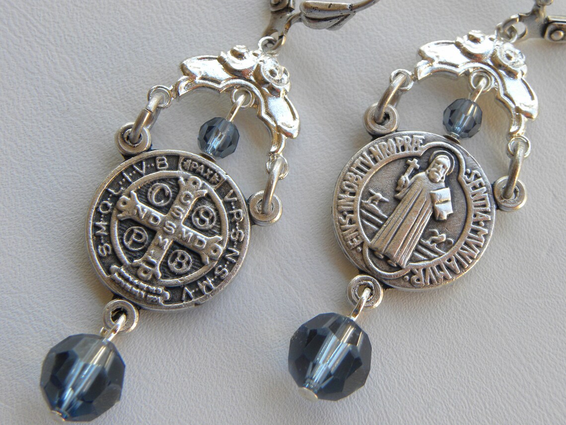 Religious Earrings Virgin Mary Earrings Long Silver Catholic Etsy