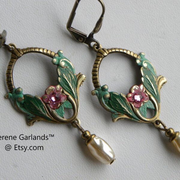 Flower Basket Earrings Etsy