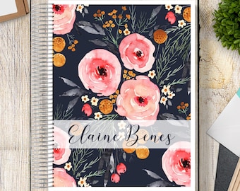 2025-2026 Custom MONTHLY Planner -- Mountain Bouquet Blue