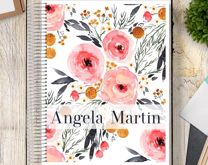 2025-2026 Custom MONTHLY Planner -- Mountain Bouquet White