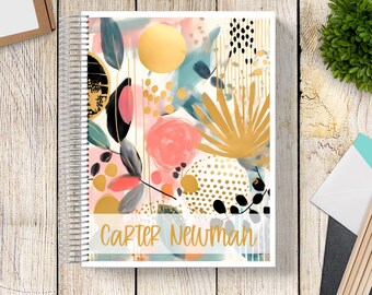 2025-2026 Custom Monthly-Weekly Planner -- Abstract Floral