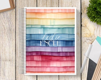 NEW! 2025-2026 Custom Monthly-Weekly Planner -- Living Shingle Rainbow