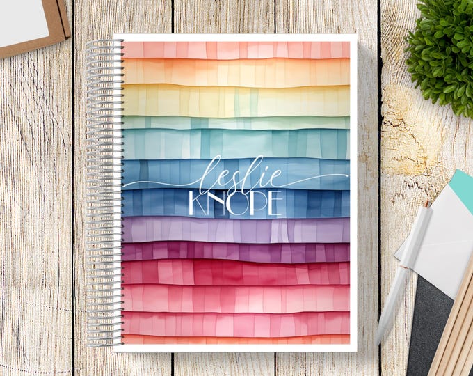 NEW! 2025-2026 Custom Monthly-Weekly Planner -- Living Shingle Rainbow