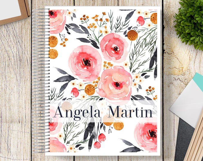 2025-2026 Custom Monthly-Weekly Planner -- Mountain Bouquet White