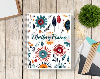 2025-2026 Custom Monthly-Weekly Planner -- Boho Flowers 1