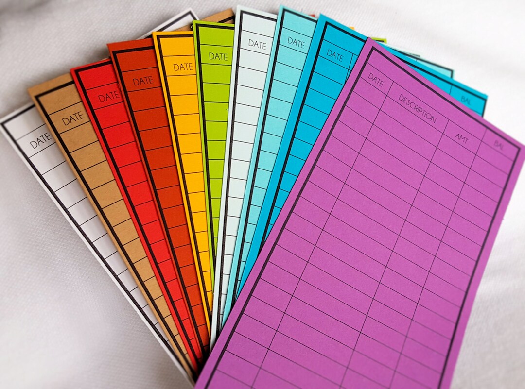 Ledger Inserts for Money Envelopes Cash Envelopes , Assorted Colors - Etsy