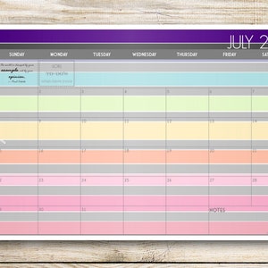 2025 Custom Desk Calendar, Desk Pad, Blotter Calendar, Academic Calendar -- Satin Color Stripes, CHOOSE YOUR DATES