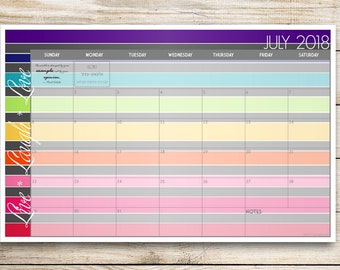 2025 Custom Desk Calendar, Desk Pad, Blotter Calendar, Academic Calendar -- Satin Color Stripes, CHOOSE YOUR DATES