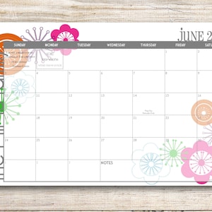 Custom Desk Calendar, Desk Pad, Blotter Calendar, Academic Calendar, Yearly Calendar -- Bright and Cheery, CHOOSE YOUR DATES