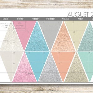 2025 Custom Desk Calendar, Desk Pad, Blotter Calendar, Academic Calendar  -- Glitter Hexagon &quot;Trexagon&quot;, CHOOSE YOUR DATES