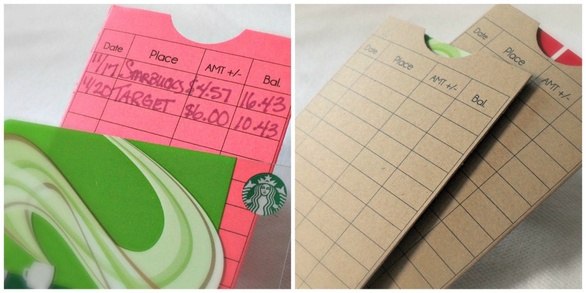Credit Card Sleeve With Ledger Debit Card Sleeve Gift Card Etsy
