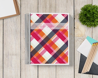 NEW Design! 2023-2024 Custom Monthly-Weekly Planner -- MidMod Plaid