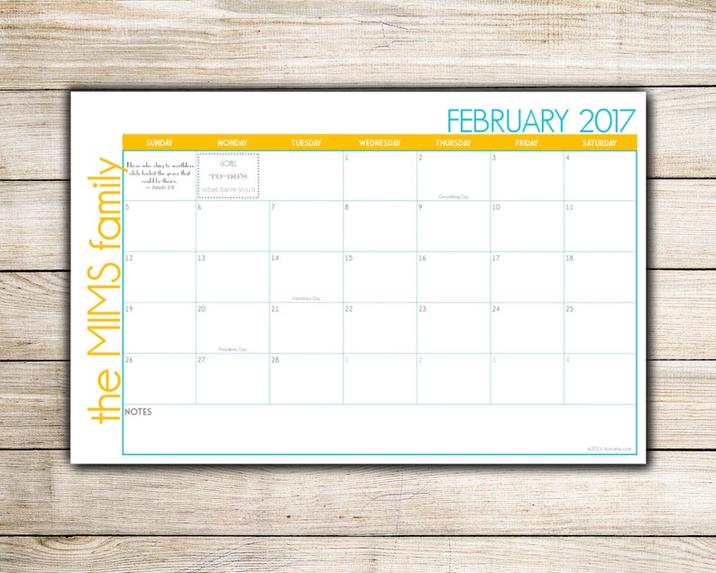 Color Block Custom Desk Calendar Pad Blotter Academic Yearly Choose Your Dates