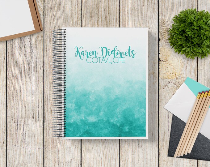 2025-2026 Custom Monthly-Weekly Planner -- Ombre Watercolor