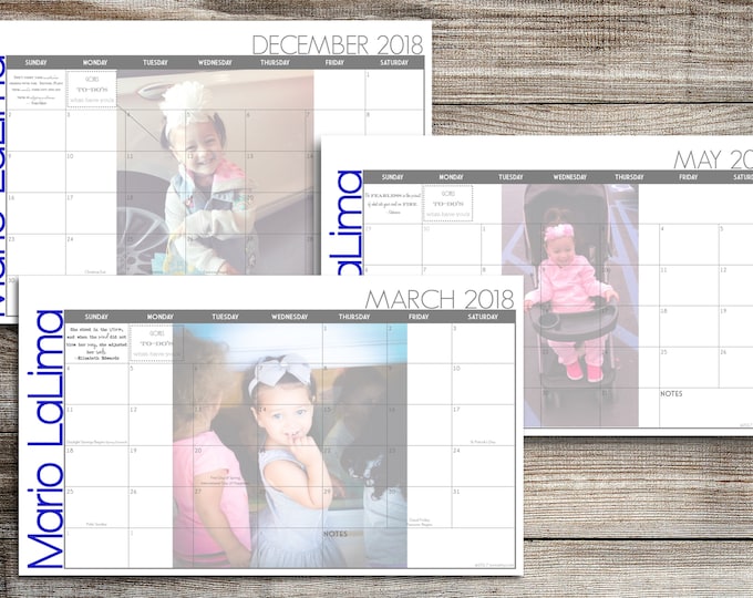 Custom Desk Calendar, Desk Pad, Blotter Calendar, Academic Calendar, Yearly Calendar -- Your Picture Here, PRINT YOUR OWN