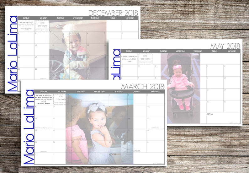 2023-2024 Custom Desk Calendar, Desk Pad, Blotter Calendar, Academic Calendar Your Picture Here, CHOOSE YOUR DATES image 2